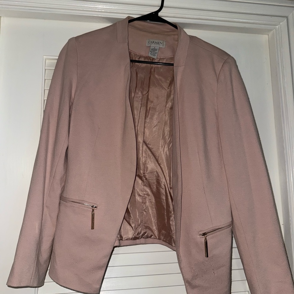 Carmen Marc Valvo Blush Pink Blazer